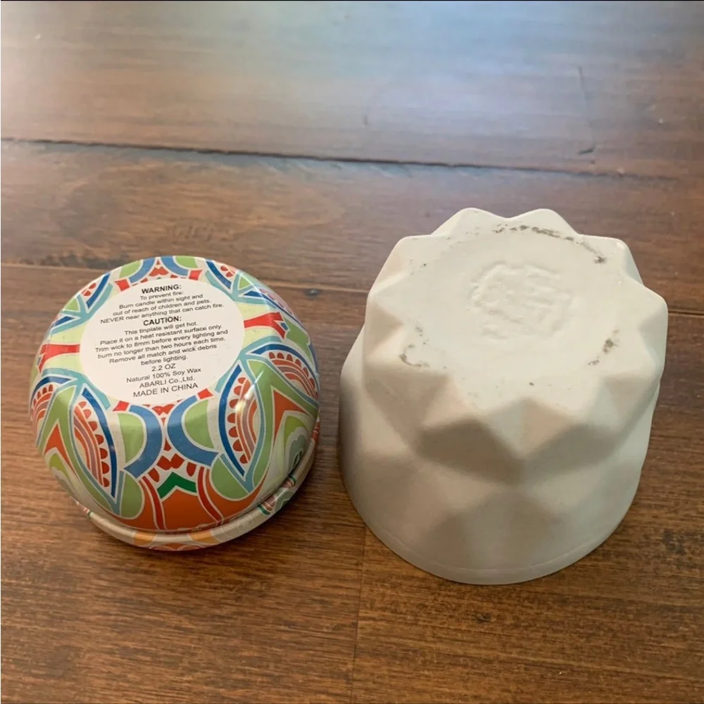 Joya Prism Storm Porcelain Candle Gray Abarli Rose Candle